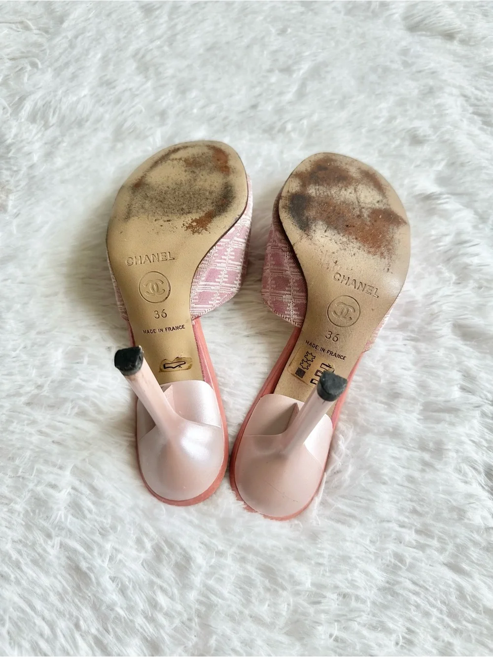 Vintage Chanel Pink Monogram Heels